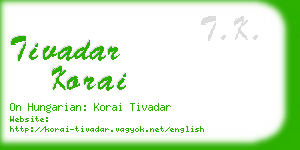 tivadar korai business card